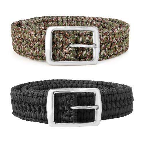 Outdoor Mil-Spec 550 Paracord Belt with Stainless Steel Buckle