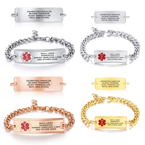 Alzheimer's / Dementia Medical ID Bracelet with  Safety Clasp