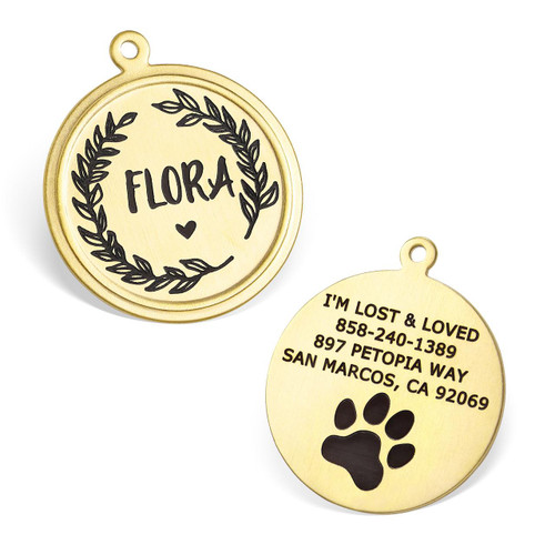 LEASH KING Leash King Custom Dual Sided Deep Engraved Stainless Steel Pet ID Tags and Charms for Dogs and Cats w/Split Ring Pack Attachment- Made in USA - Color/Size