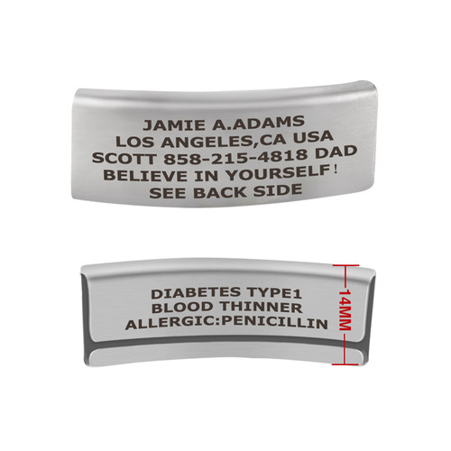 Dual-Sided Engraved Medical ID Slider Tags