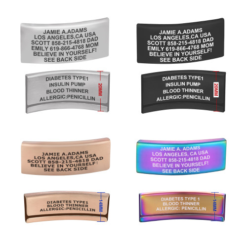 Dual-Sided Engraved Medical ID Slider Tags
