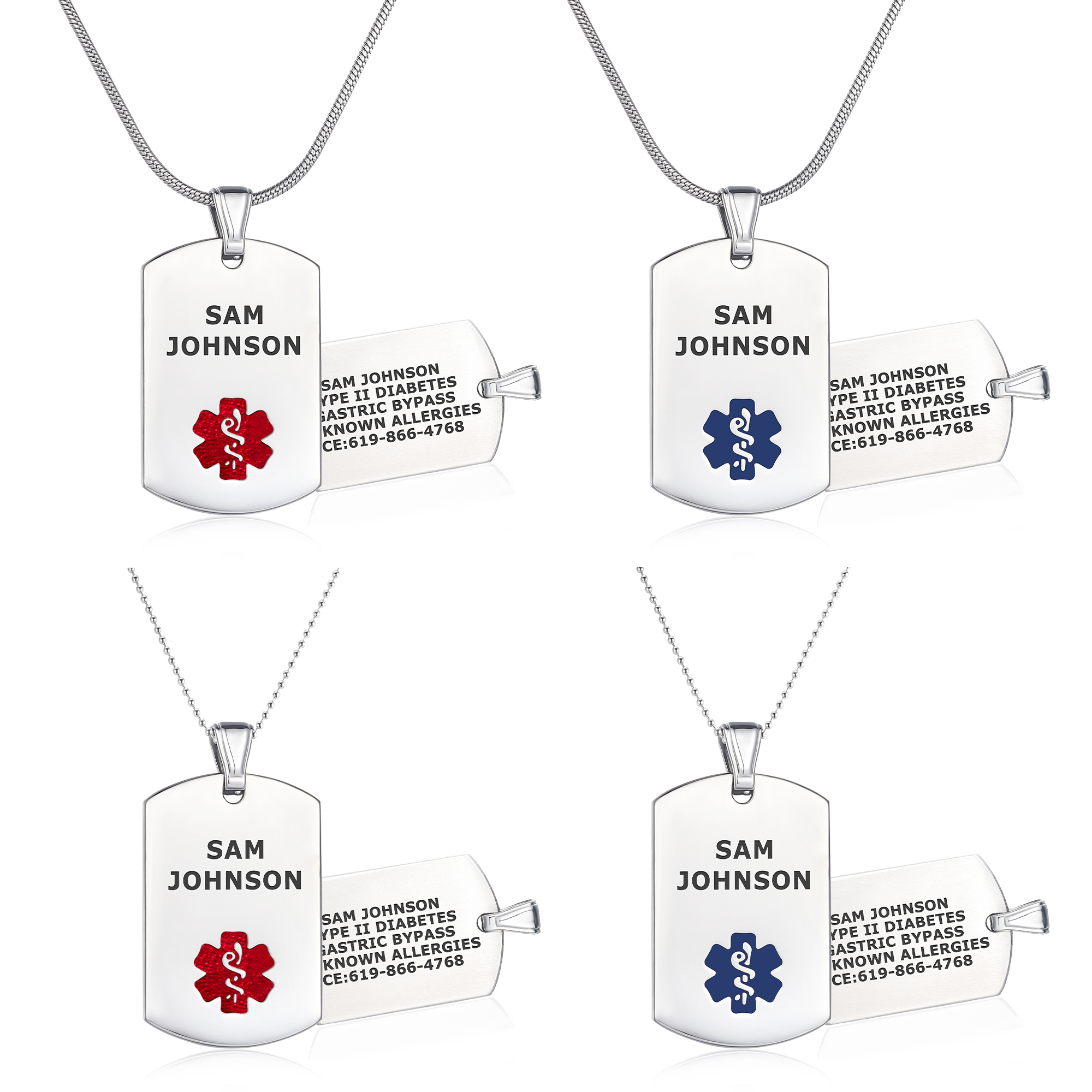 Medical ID - Polished Medical ID Necklace