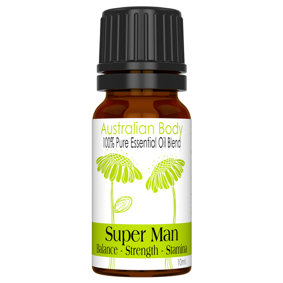 SUPER MAN 100% PURE ESSENTIAL OIL BLEND - CEDARWOOD, MANDARIN & CLARY SAGE