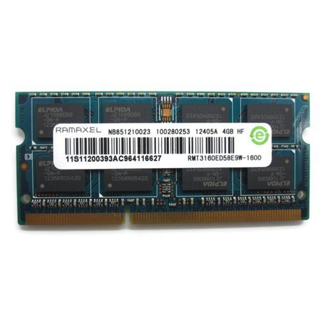 Ramaxel 4GB 2Rx8 DDR3 1600MHz PC3-12800S Laptop Memory Module RMT3160ED58E9W