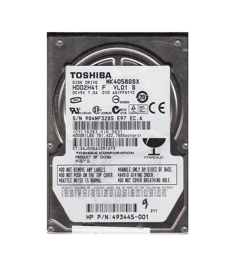 Toshiba MK4058GSX 400GB 2.5" SATA Hard Drive (5400RPM)