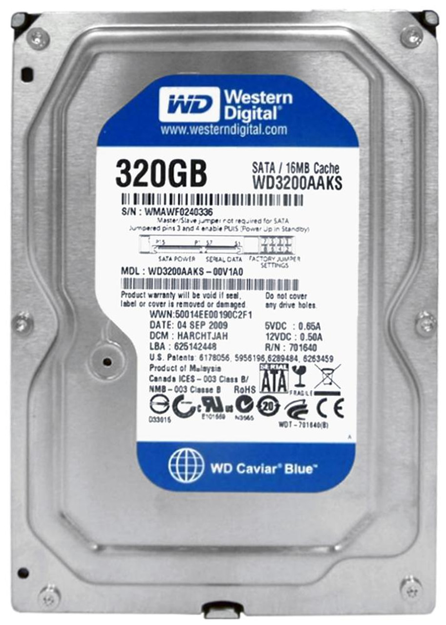 320GB Western Digital Blue Caviar 7200RPM 16Mb SATA 3.5" Hard Drive 