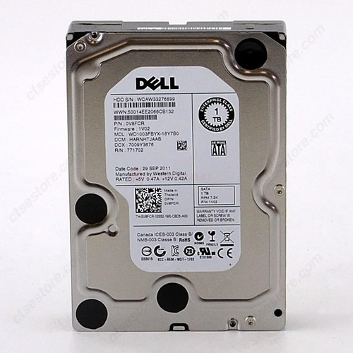 1TB Western Digital 7200RPM 64Mb 3.5" SATA Hard Drive