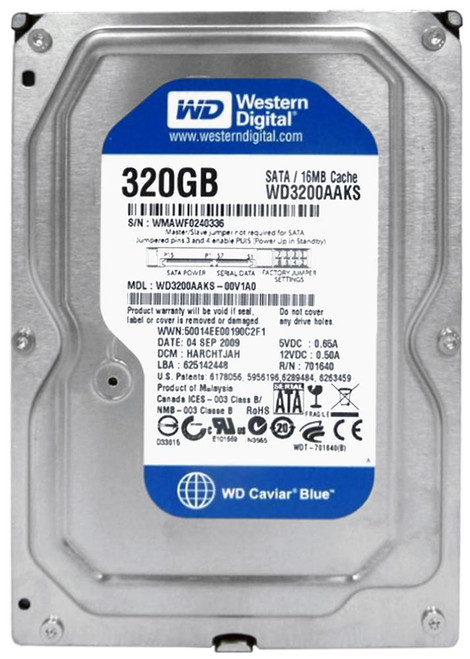 320GB Western Digital Blue Caviar 7200RPM 16Mb SATA 3.5" Hard Drive 