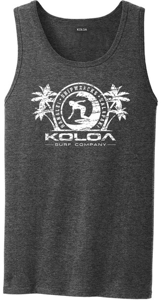 Koloa Surfer Girl Mens Tank Top - Dark Heather/White