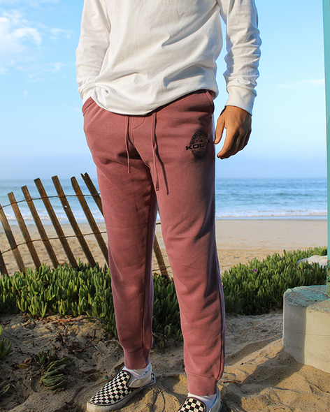 Koloa Ring Fleece Sweatpants- Pigment Maroon