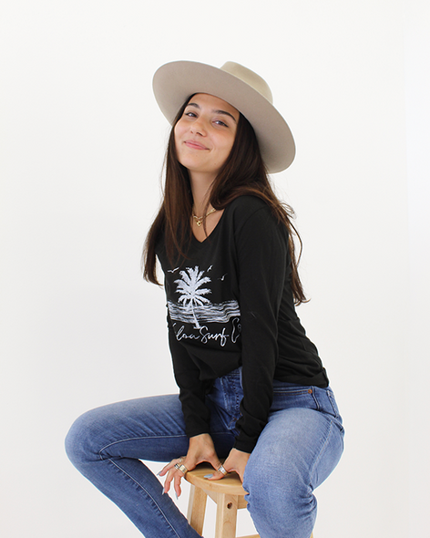 Koloa Scenery Women's Long Sleeve T-Shirt- Black Koloa Scenery Women's Long Sleeve T-Shirt- Black