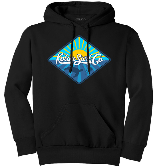 Koloa Turtle Sunset Youth Hoodie - Black