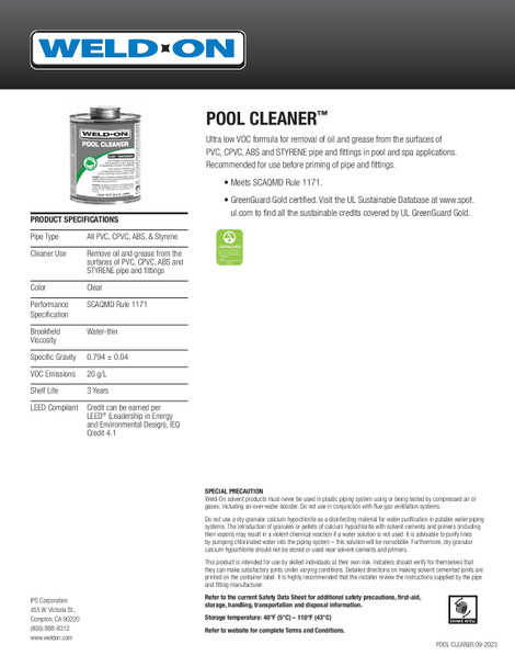 Weld-On Pool Cleaner