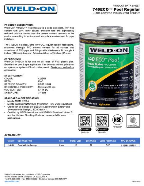Weld-On 740 ECO Pool Regular