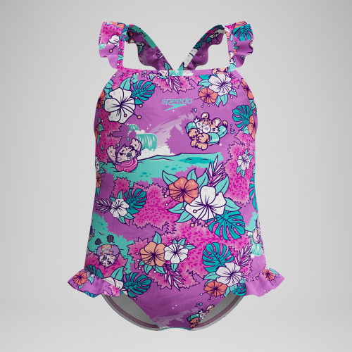 Speedo Girls Learn To Swim Printed Frill Thin Strap