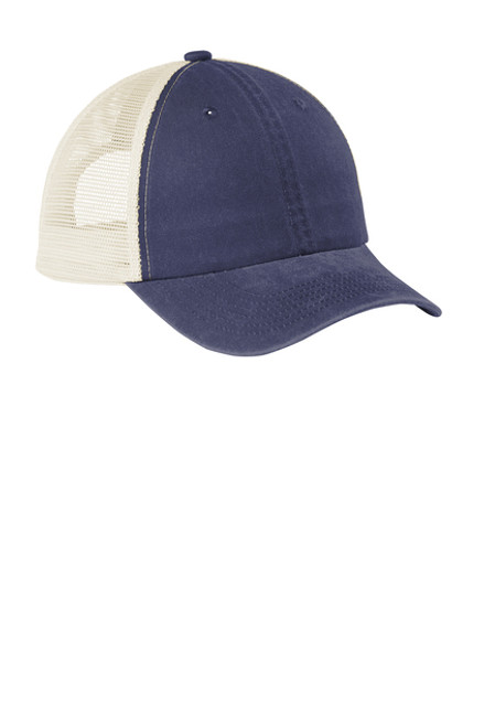 Port Authority® Beach Wash® Denim Blue with Stone Mesh Back Cap