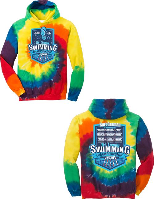 Tri-County 2026 Youth Tie-Dye Hoodie - Rainbow
