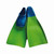 Dolfin two-tone blue and green swim fins with long blade. 
Training swim fins with flexible full foot pocket
Durable rubber Dolfin swim fins for recreational or competitive swimmers
Size Child 8-11