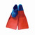 Dolfin two-tone blue and red swim fins with long blade. 
Training swim fins with flexible full foot pocket
Durable rubber Dolfin swim fins for recreational or competitive swimmers
Size 5-7