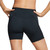 Back view of women’s Speedo black training shorts with ergonomic seams and athletic fit for performance and comfort.