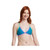 Women’s Speedo triangle bikini top in teal with purple trim and green straps