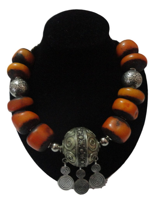 Magnificent Moroccan Berber Amber Beaded Necklace