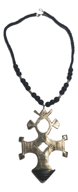 Handcrafted African Tuareg Berber Cross Necklace Niger Ethnic Tribal Jewelry JN09T/1S-MD2S-BH04