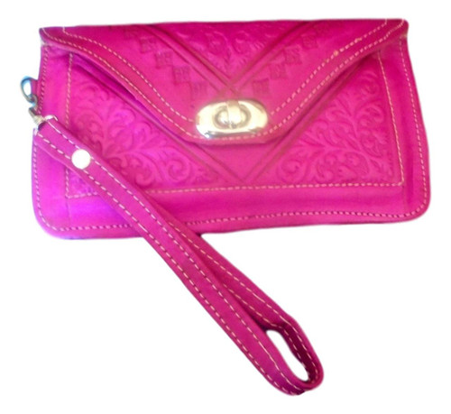 Moroccan  Leather Purse Pouch  Women Makeup Clutch Wallet B08M