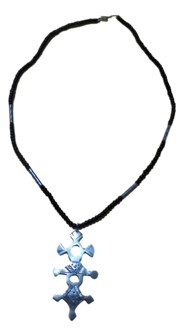 Handcrafted African Tuareg Berber Cross Necklace Niger Ethnic Tribal Jewelry BZ-NCGF-VW24