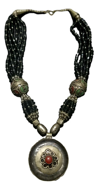 Handcrafted Moroccan Imitation Crystal beads enameled necklace GW-0V0Q-OX62