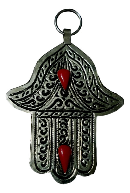 Handcrafted Moroccan Evil Eye Hamsa decoration Pendant Red Color