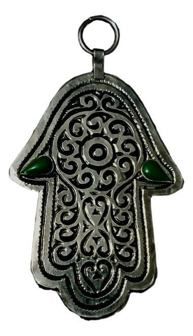 Handcrafted Moroccan Evil Eye Hamsa decoration Pendant Green