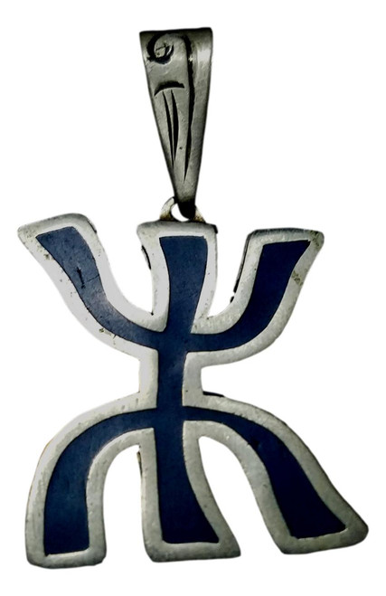 Handcrafted Amazigh Zeed Tifinagh Berber Inlaid Pendant 4L-22W7-VLO5