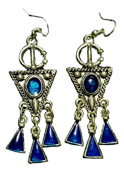 Moroccan Artisan Fibula Cross Berber Earrings Traditional Ethnic Jewelry  RH-BV9I-D37X