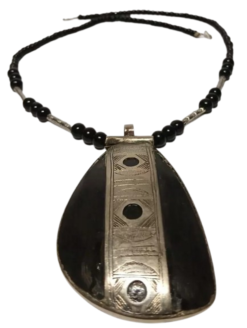 Handcrafted African Tuareg Berber Necklace Wooden Pendant Ethnic Tribal Jewelry