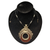 Handcrafted Tuareg Berber Necklace with Circular Red Gemstone, Elegant Jewelry