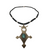 handcrafted African Tuareg Berber Cross Necklace turquoise stone, Ethnic Jewelry