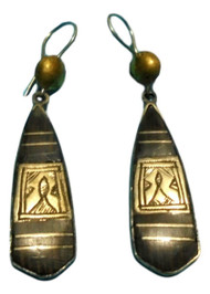 Handcrafted African Tuareg Berber Wooden Earrings D4