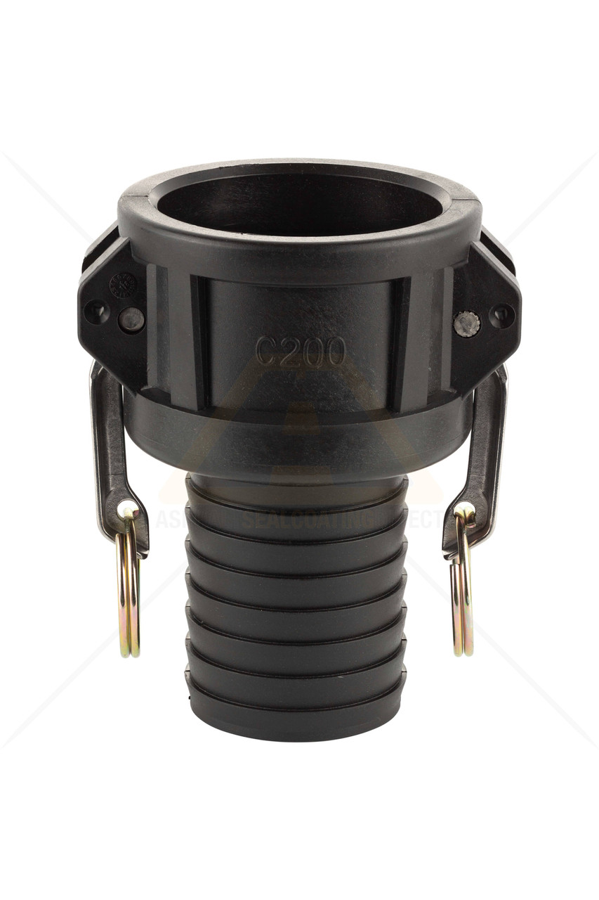 Polypropylene Camlock Adapter - C-75, 3/4" Hose Shank X Female Camlock, Black