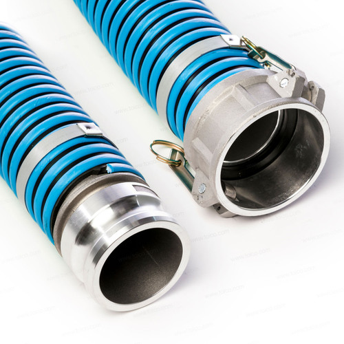 2" EPDM Blue & Black Hose Assembly, 30 ft — Choose Camlock Fittings