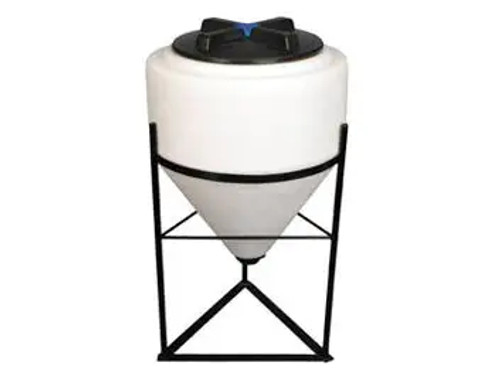 Norwesco 35 Gallon 45 Degree Plastic Cone Bottom Inductor Tank in White Norwesco 35 Gallon 45 Degree Plastic Cone Bottom Inductor Tank in White