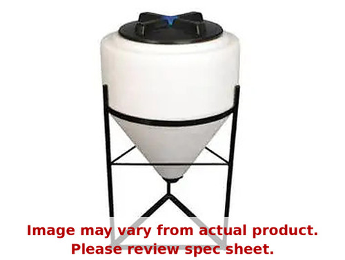 Norwesco 35 Gallon 45 Degree Plastic Cone Bottom Inductor Tank in White Steel Stand Sold Separetly Diameter 23""