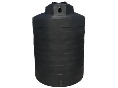 Norwesco 1350 Gallon Plastic Vertical Water Storage Tank in Black