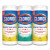 Disinfecting Wipes, 1-Ply, 7 x 8, (1) Fresh Scent/(2) Crisp Lemon, White, 35/Canister, 3 Canisters/Pack