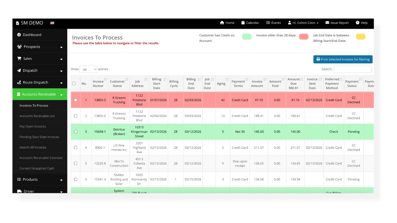 SanMan workflow screenshot