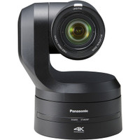 Panasonic AW-UE150 4K 60p PTZ Camera black body front view with 1-inch MOS sensor lens