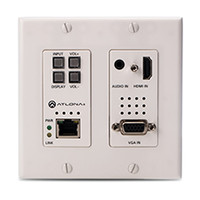 Atlona AT-HDVS-200-TX-WP Conferencing Wallplate Switcher for HDMI and VGA with Ethernet-Enabled HDBaseT Output - 2x1
