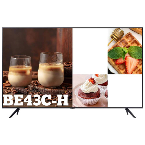 SAMSUNG 43" BE43C-H 4K PRO TV with Easy Digital Signage Software with HDMI, USB, TV Tuner and Speakers 250 nits (LH43BECHLGFXGO), Black