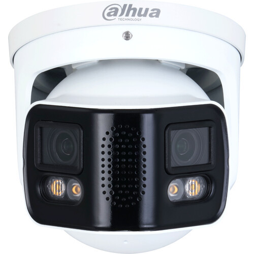 Dahua DH-IPC-PDW5849-A180-E2-ASTE Pro-Series x 4MP Enhanced Night Color Dual-Lens Panoramic Turret (Eyeball) IP Camera, 3.6mm Fixed Lens, White