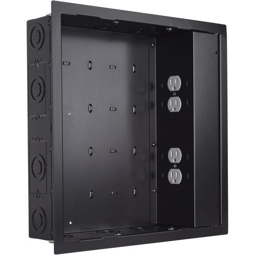 Chief PAC527LFBP4 In-Wall Storage Box with 4-Receptacle Filter & Surge Protector (Black)